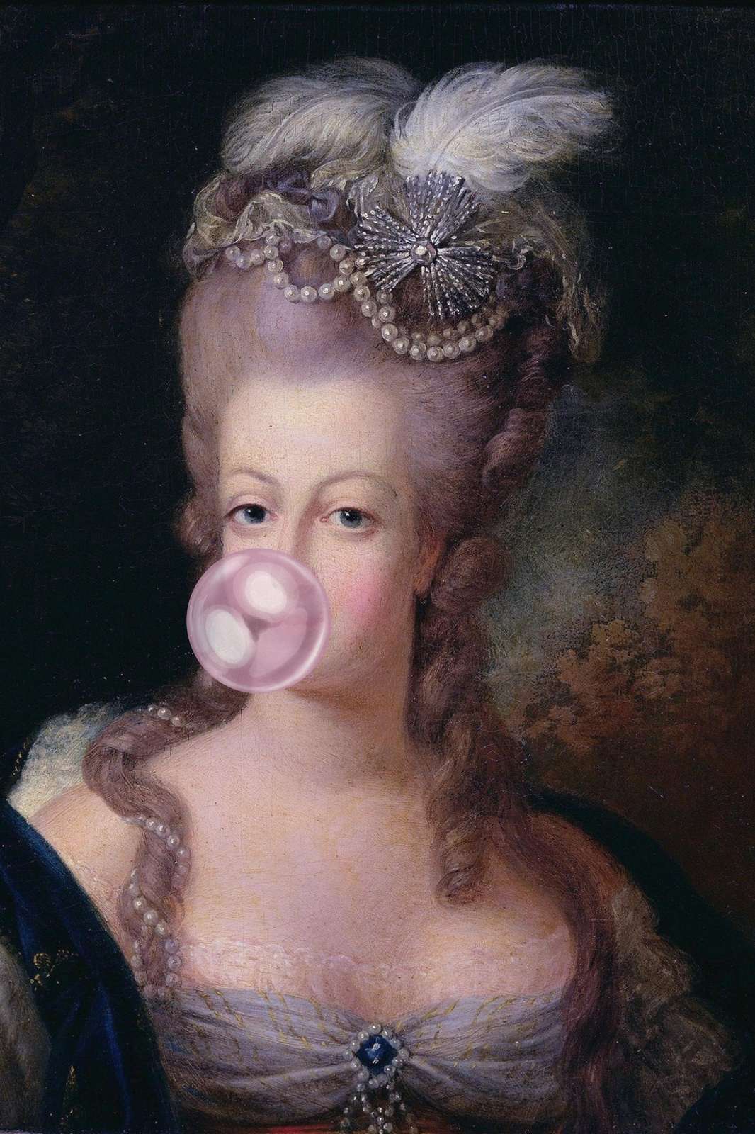 Whimsical Portrait Bubble Gum Queen Wall Art