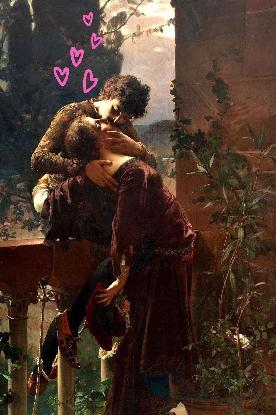 Passionate Embrace Romantic Kiss Wall Art