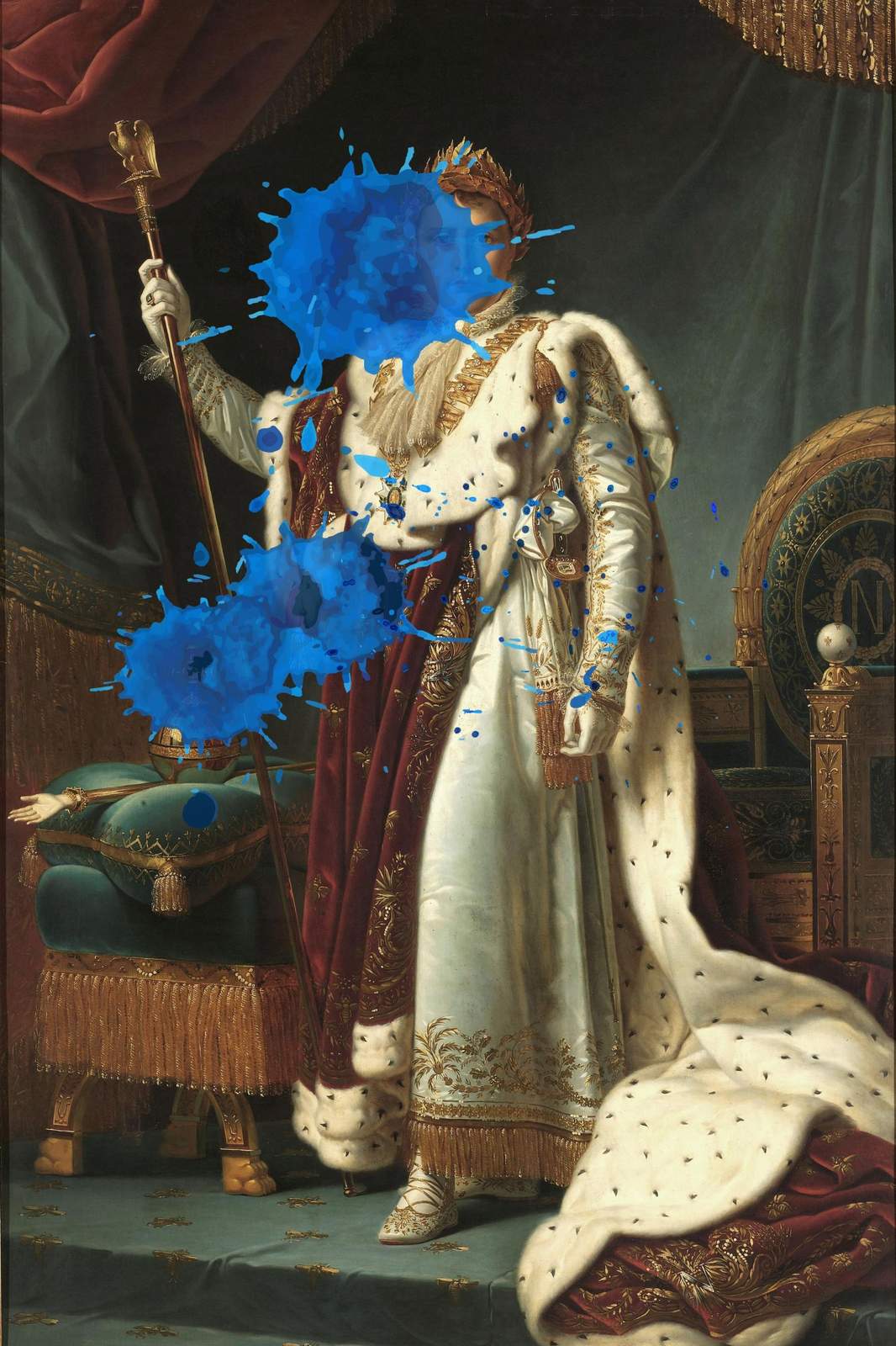 Modern Napoleon Blue Splatter Wall Art