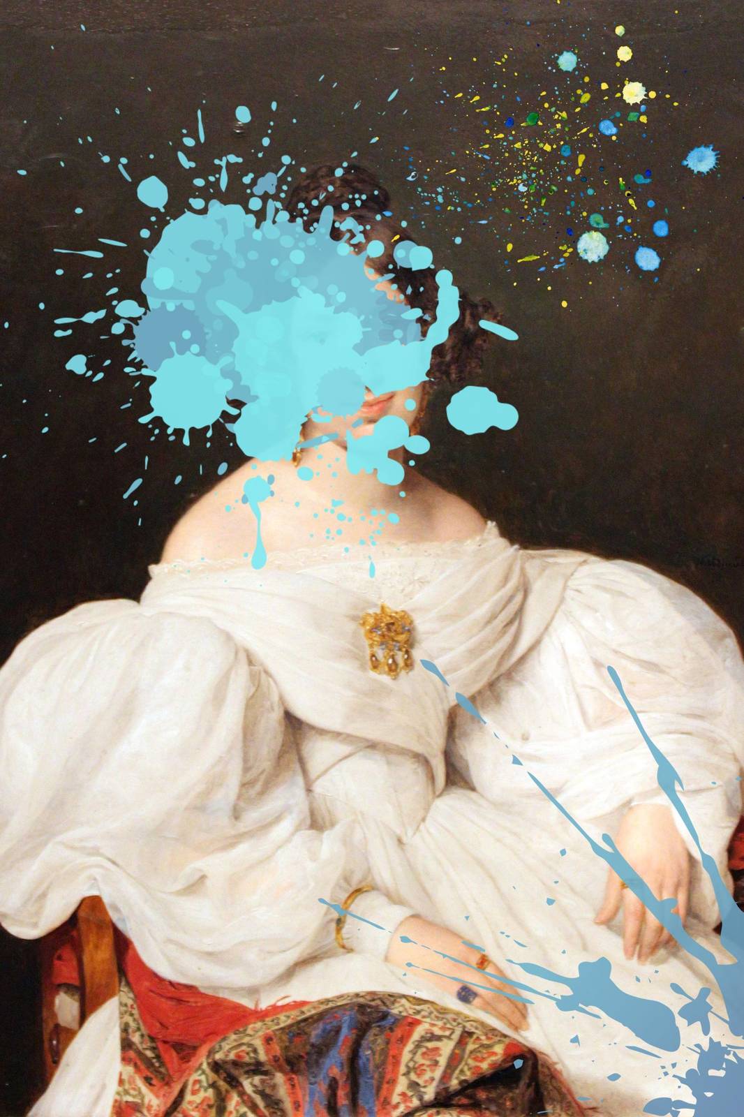 Modern Splash Portrait Classic Lady Wall Art