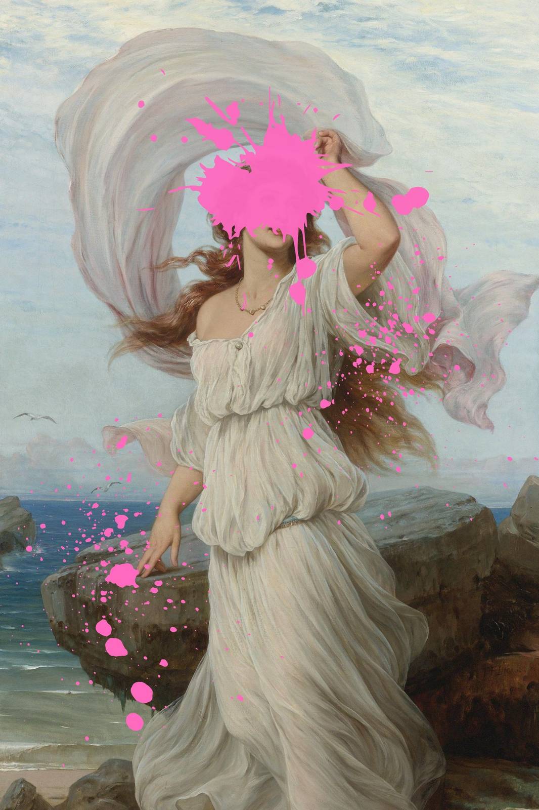 Neo-Classical Goddess Pink Splatter Wall Art
