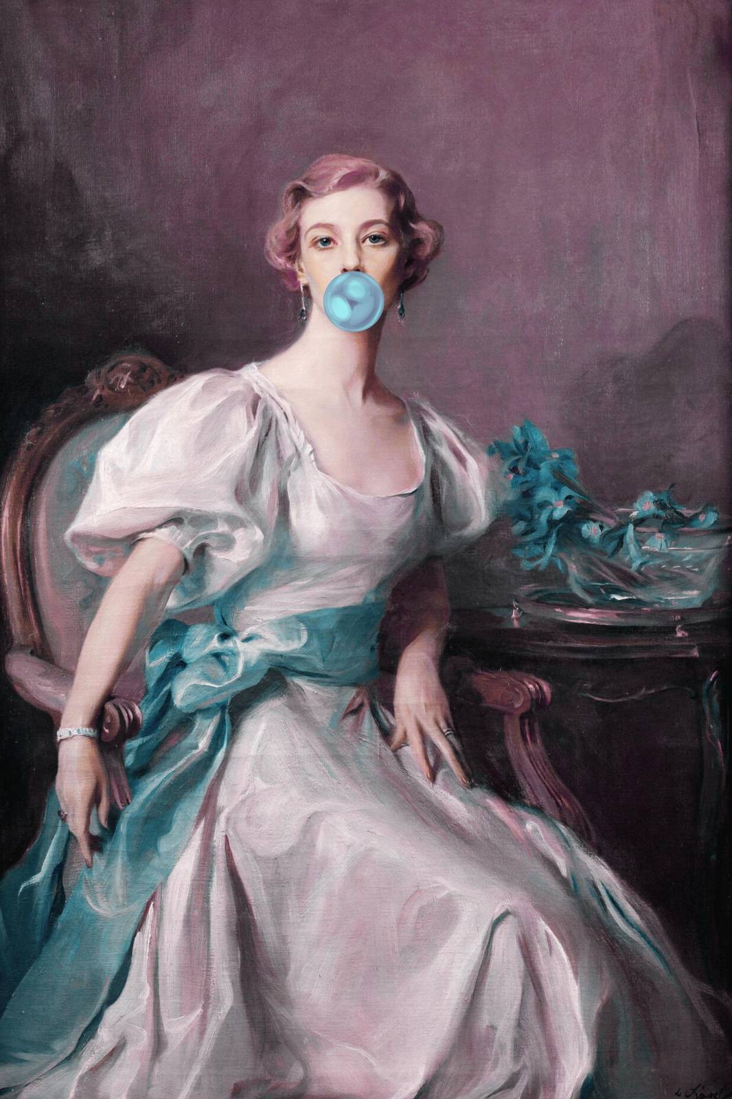 Pop Art Vintage Portrait Bubblegum Wall Art