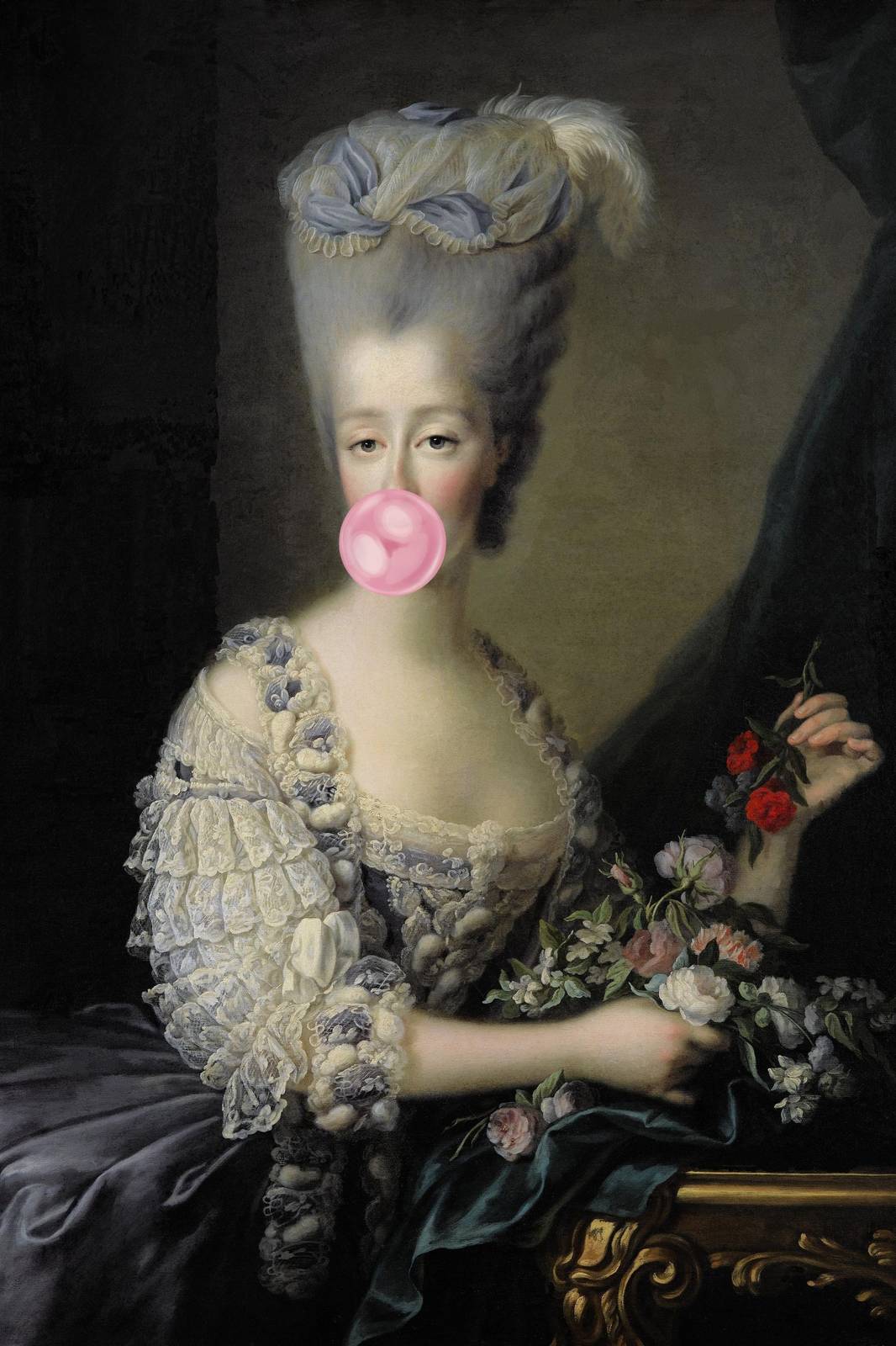 Baroque Lady Bubble Gum Wall Art