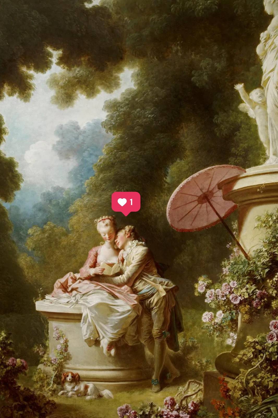 Romantic Garden Scene Rococo Wall Art