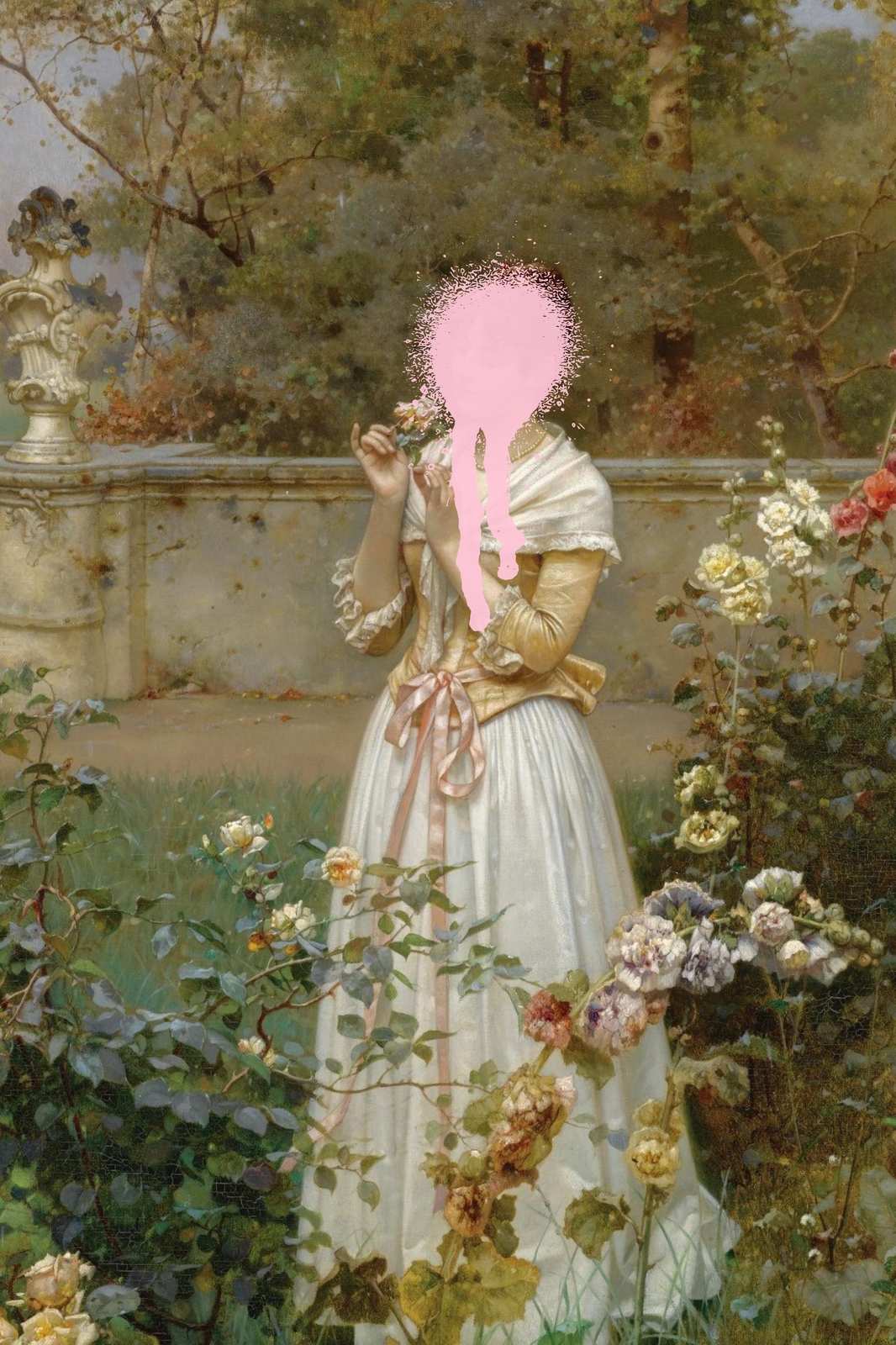 Victorian Garden Lady Floral Art Wall Art