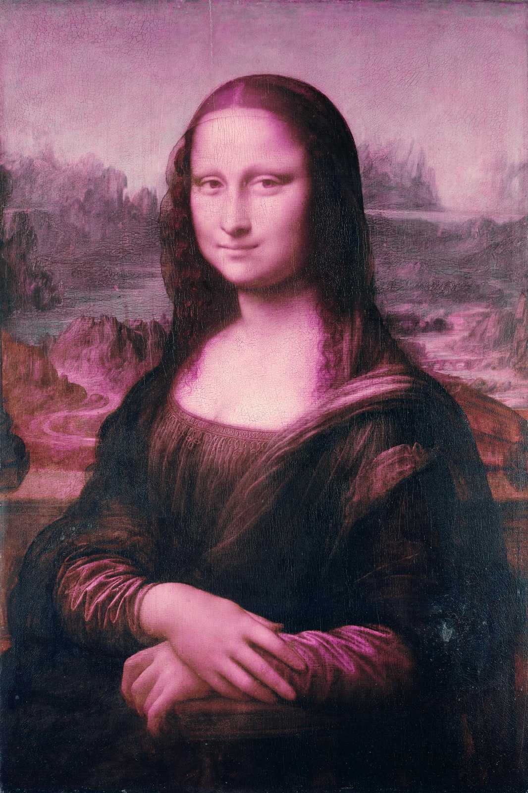 Enigmatic Mona Lisa Pink Portrait Wall Art
