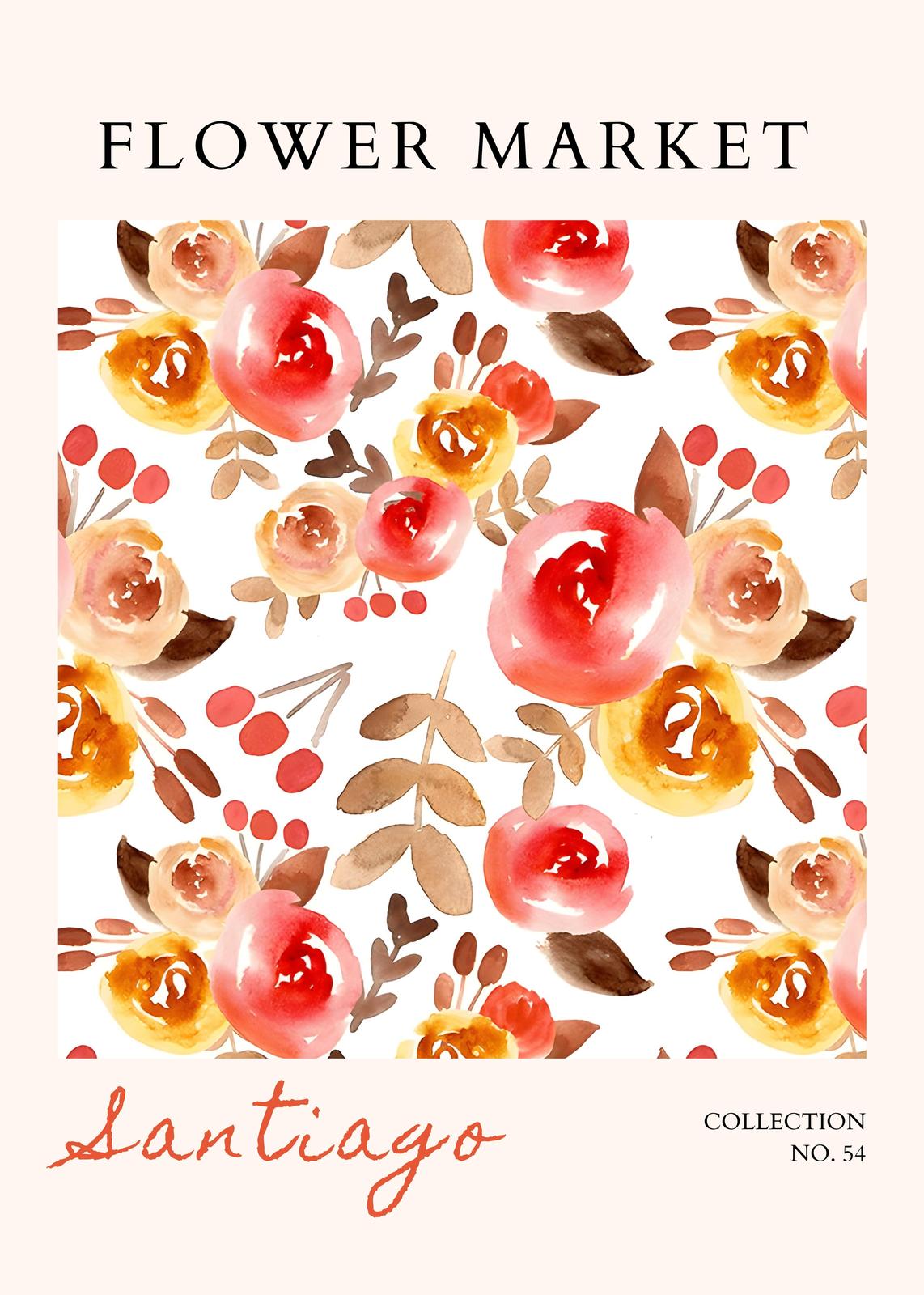 Vibrant Floral Watercolor Flower Market Wall Art
