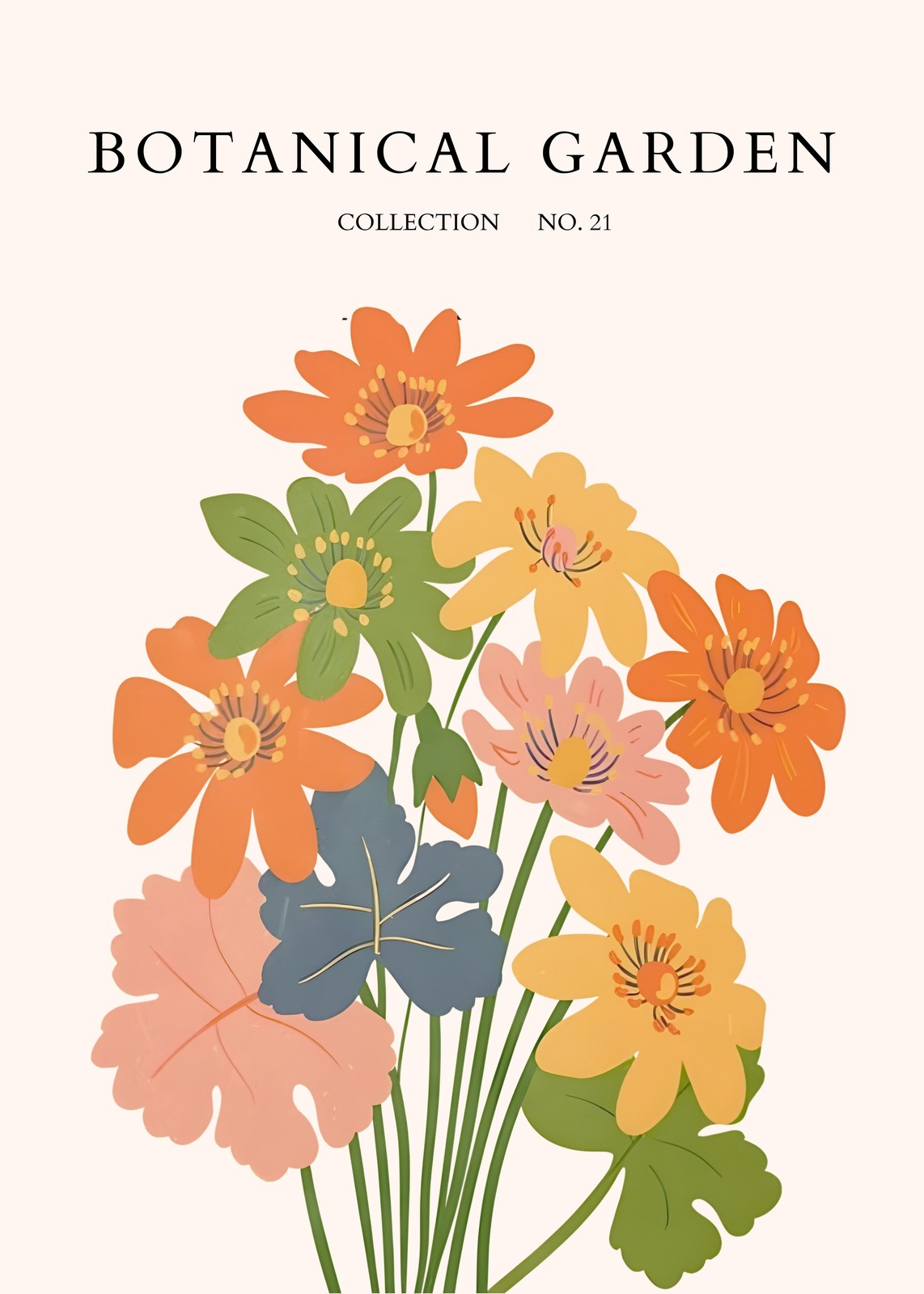 Vibrant Floral Botanical Garden Collection No. 21 Wall Art