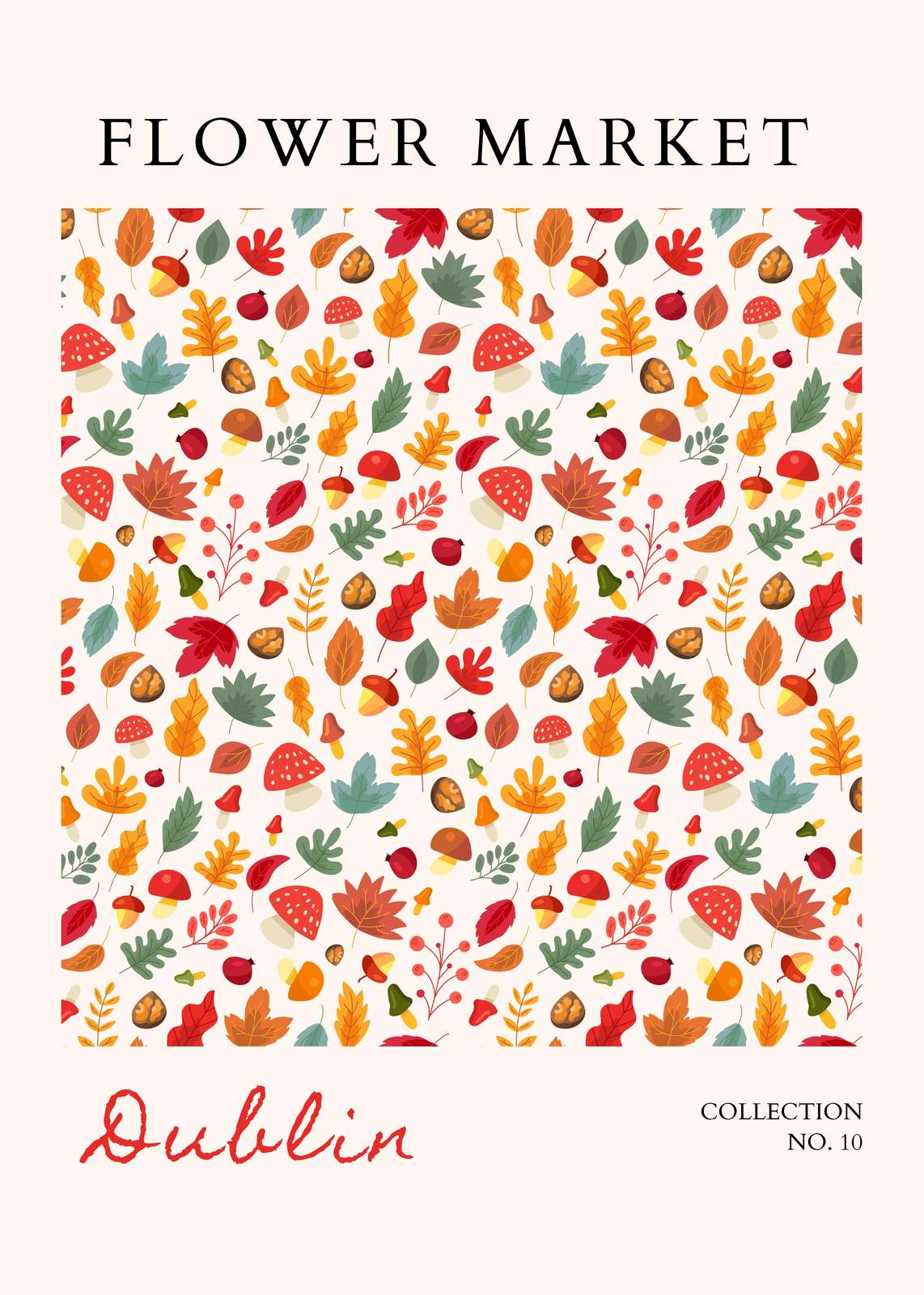 Autumn Harvest Mushroom & Leaf Wall Art