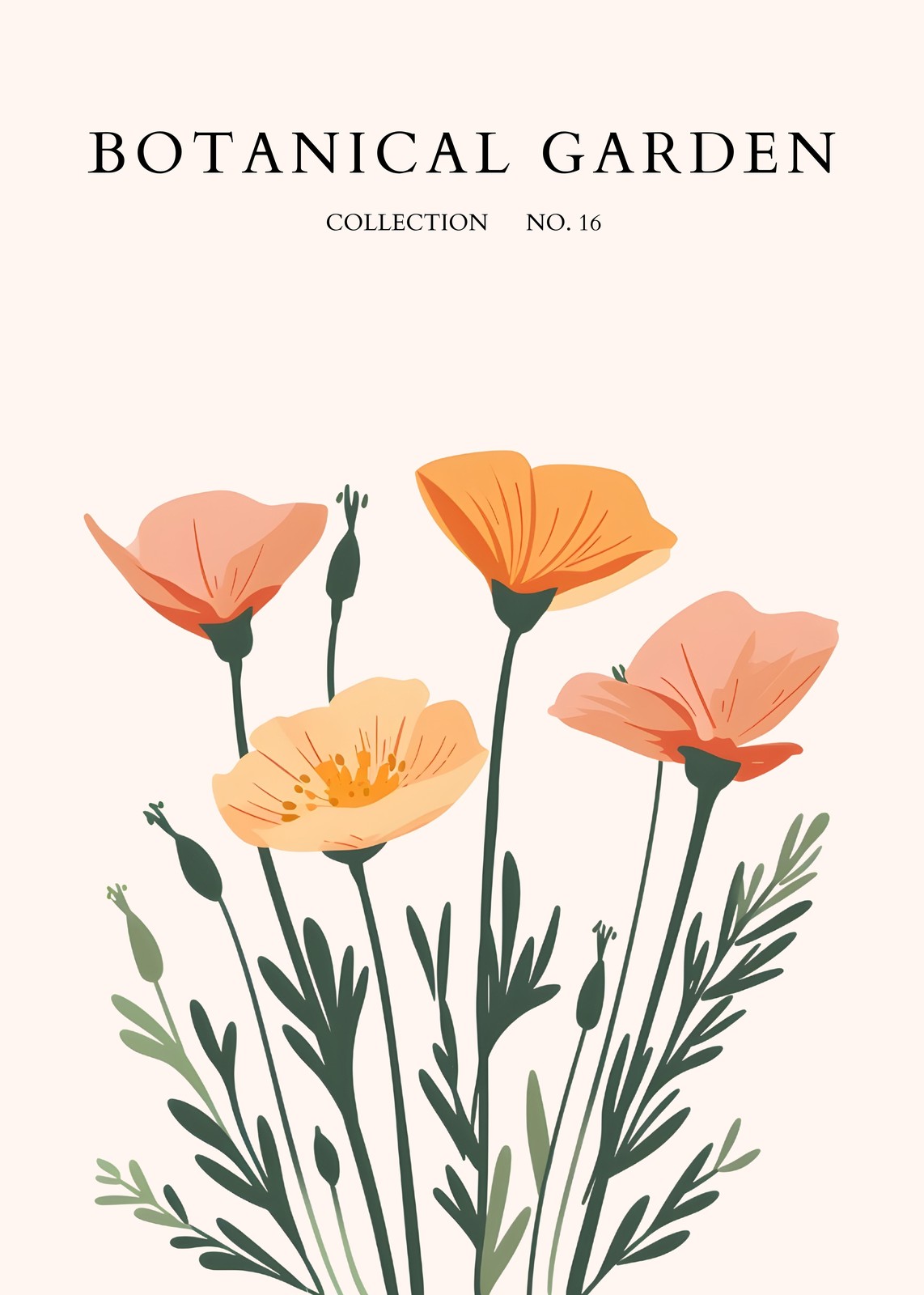 Botanical Poppies Wall Art