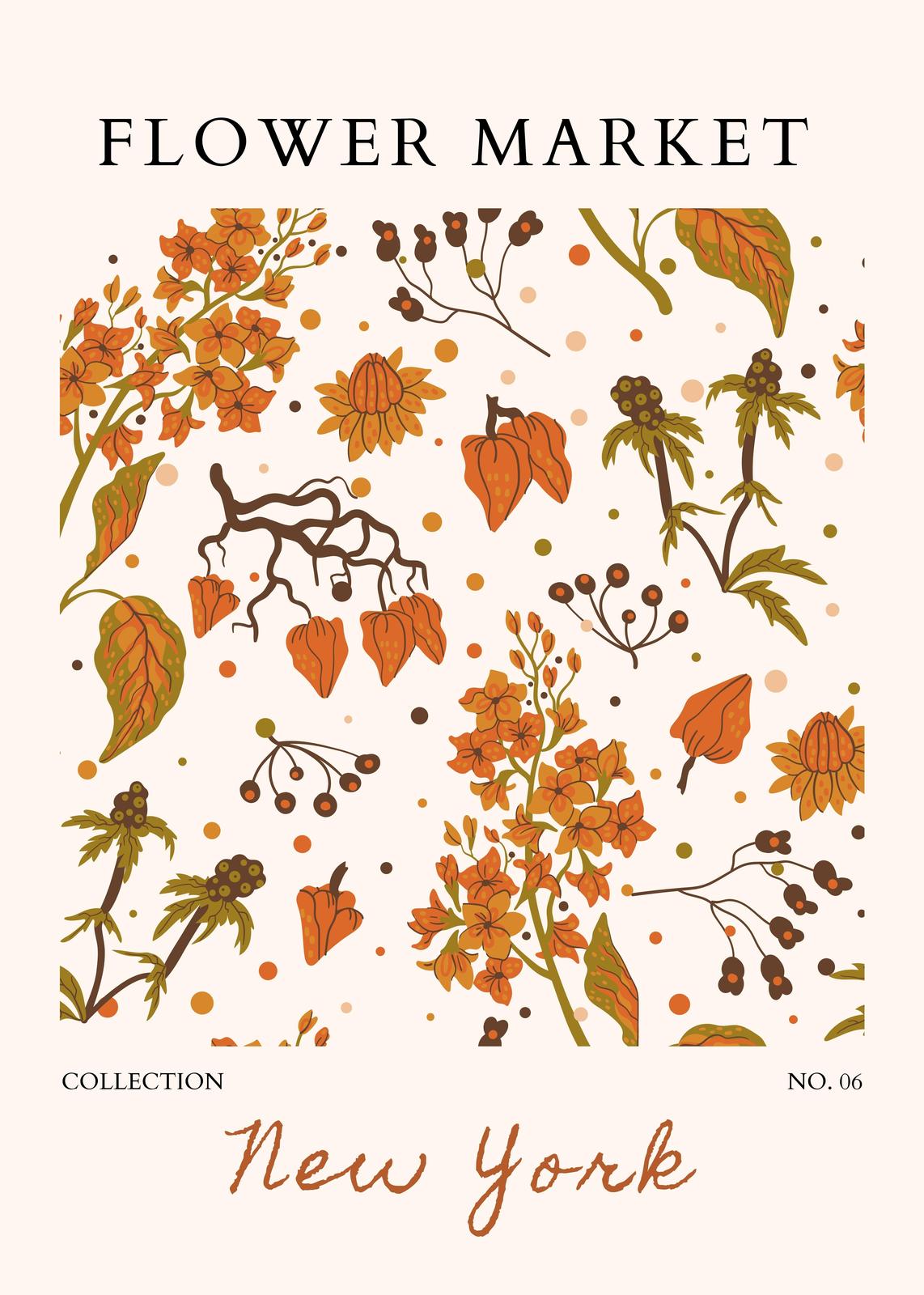 Autumn Flower Market New York Wall Art