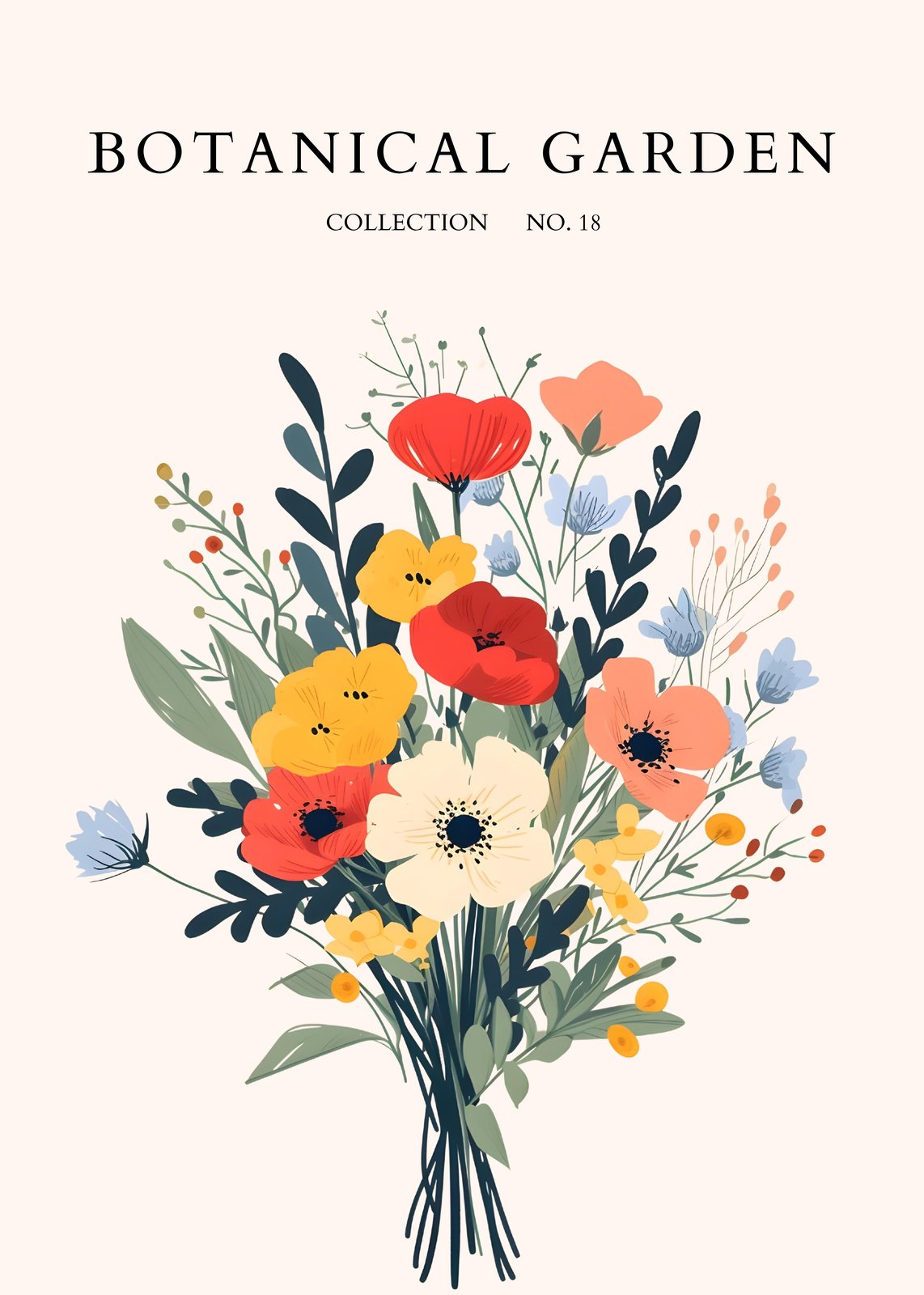 Vibrant Floral Bouquet Wall Art | Botanical Art