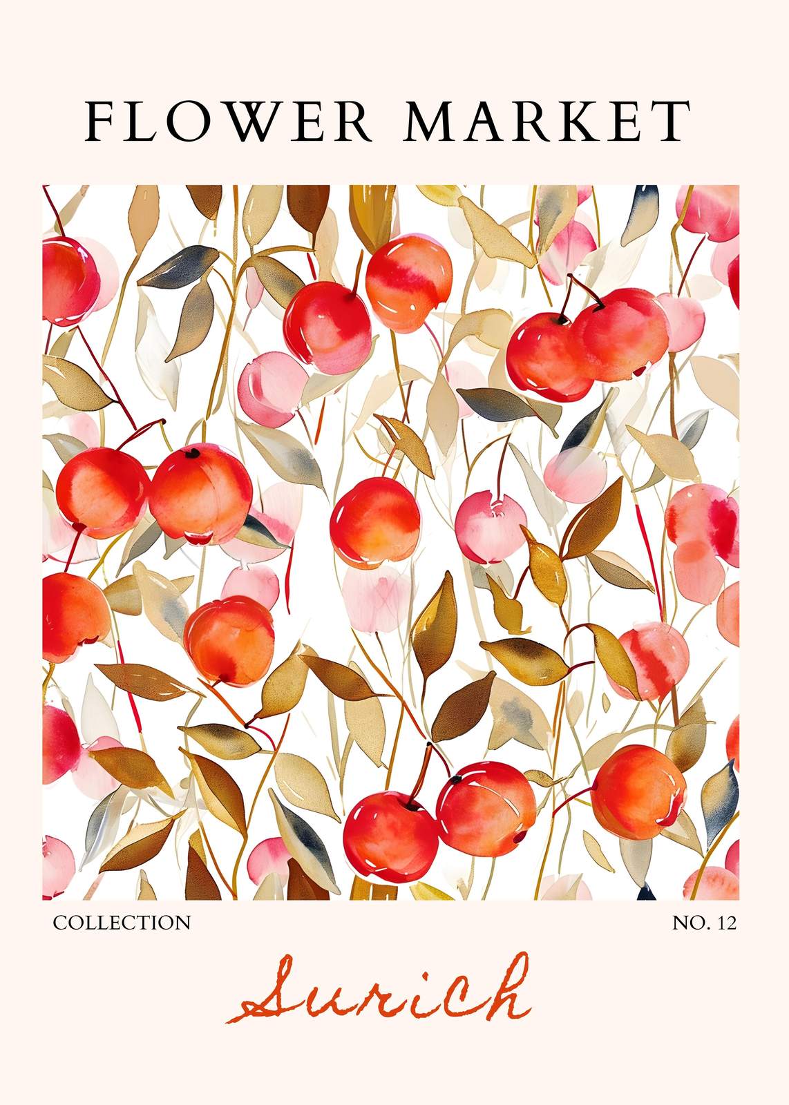 Vibrant Cherry Blossom Floral Wall Art Wall Art