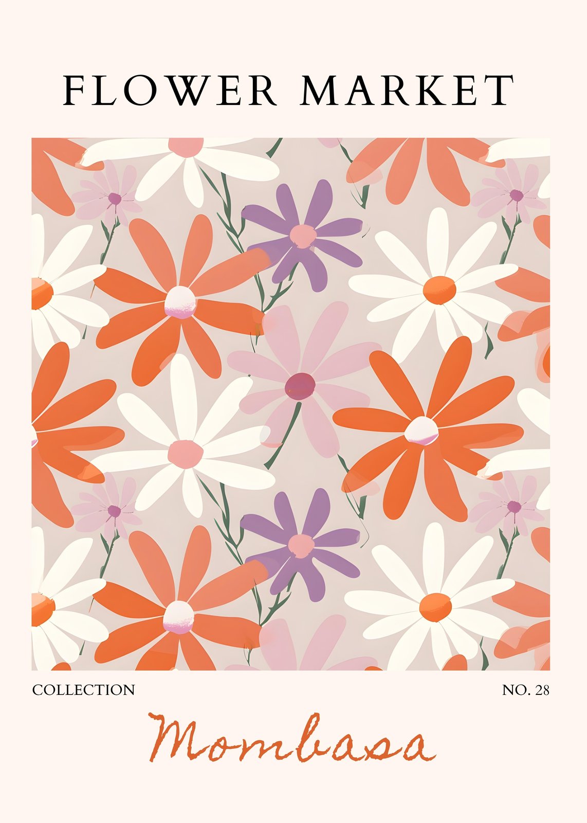 Retro Daisy Flower Market Wall Art