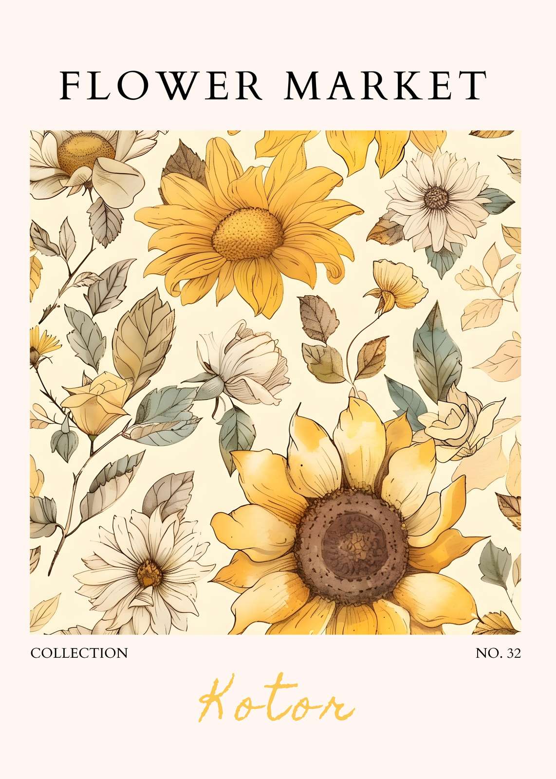 Sunflower Garden Floral Art Wall Art