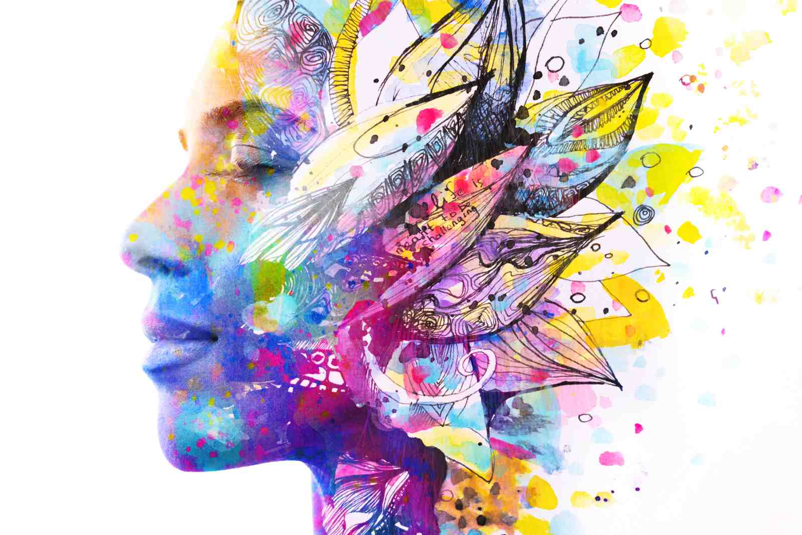 Vibrant Abstract Face Art Wall Art