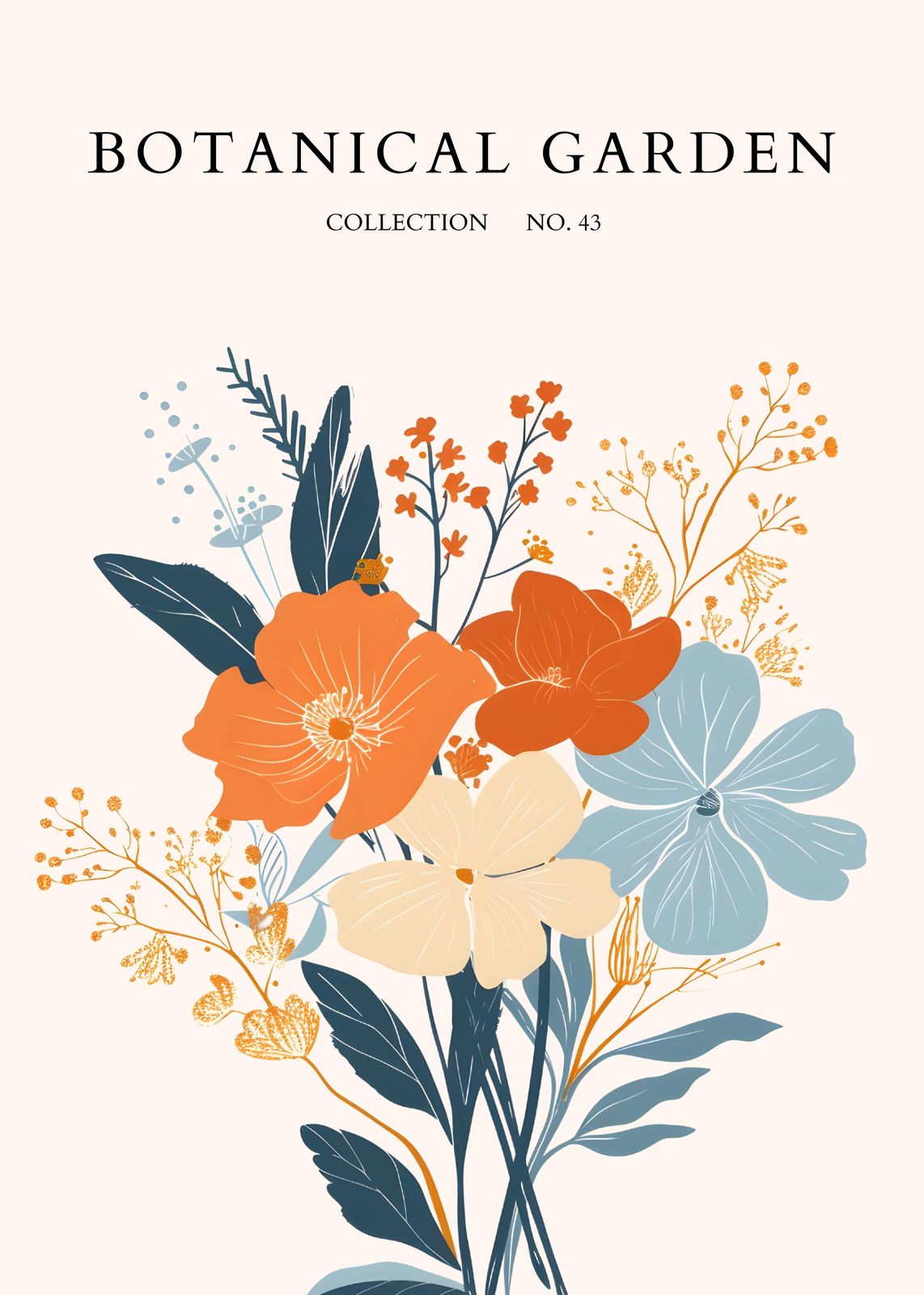 Botanical Garden Mid-Century Floral Wall Art