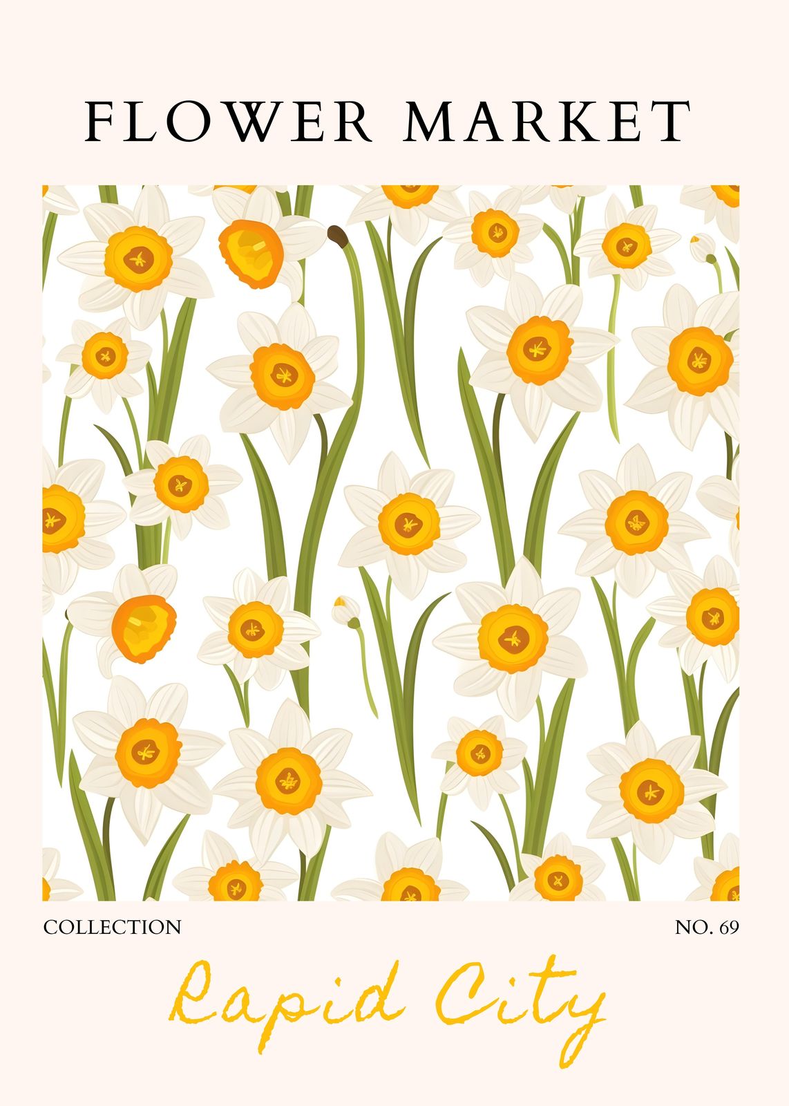 White Daffodil Market Floral Wall Art