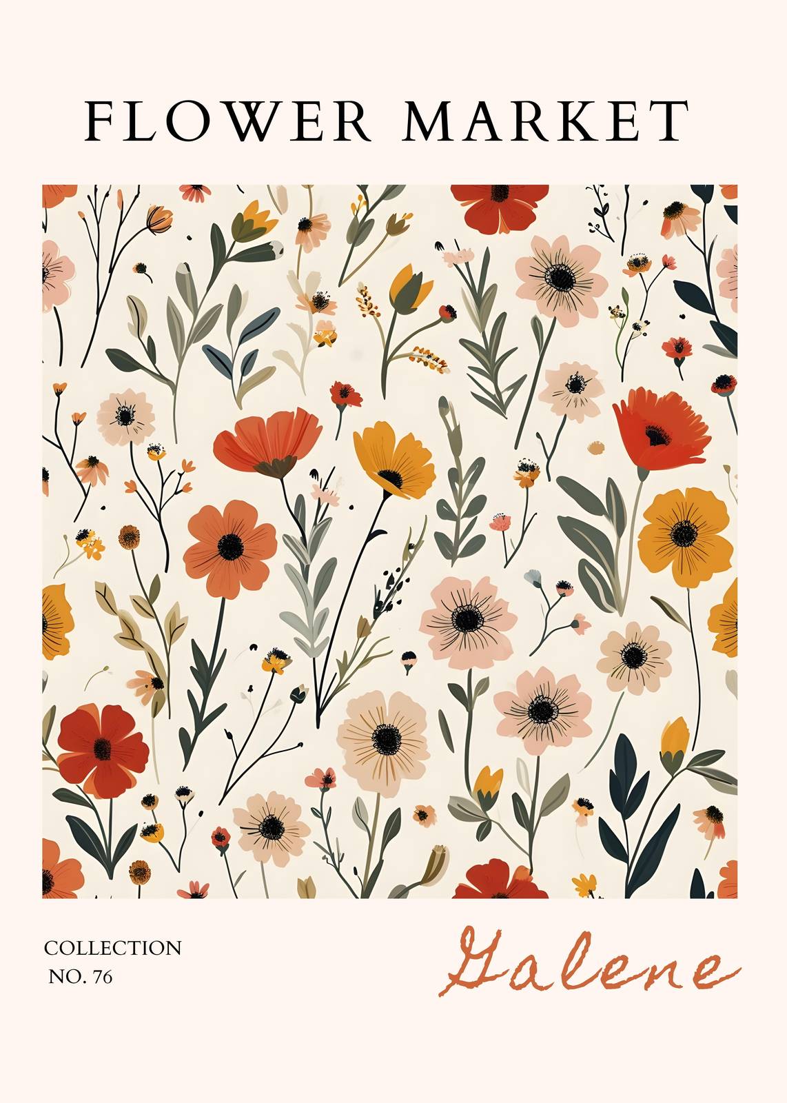 Vintage Floral Meadow Wall Art