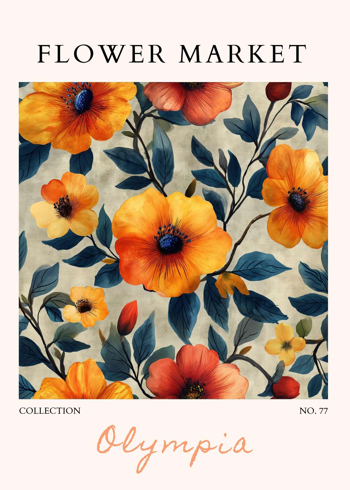 Vibrant Floral Market Wall Art