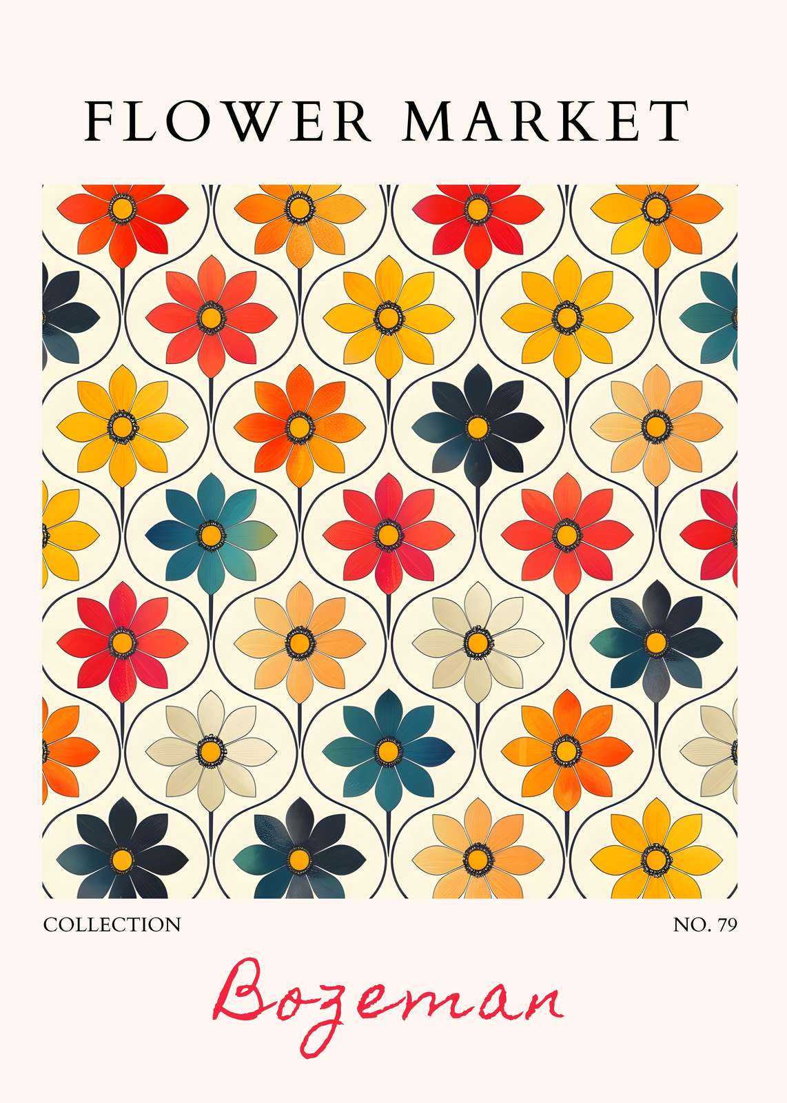 Retro Floral Market Art Wall Art