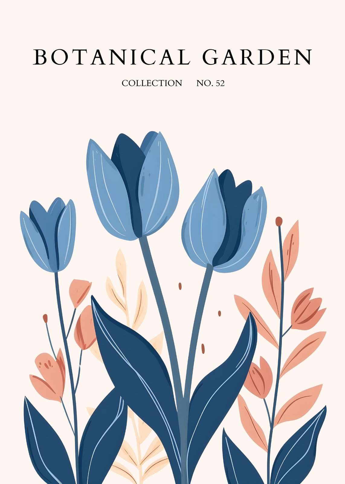 Blue Floral Botanical Garden Wall Art
