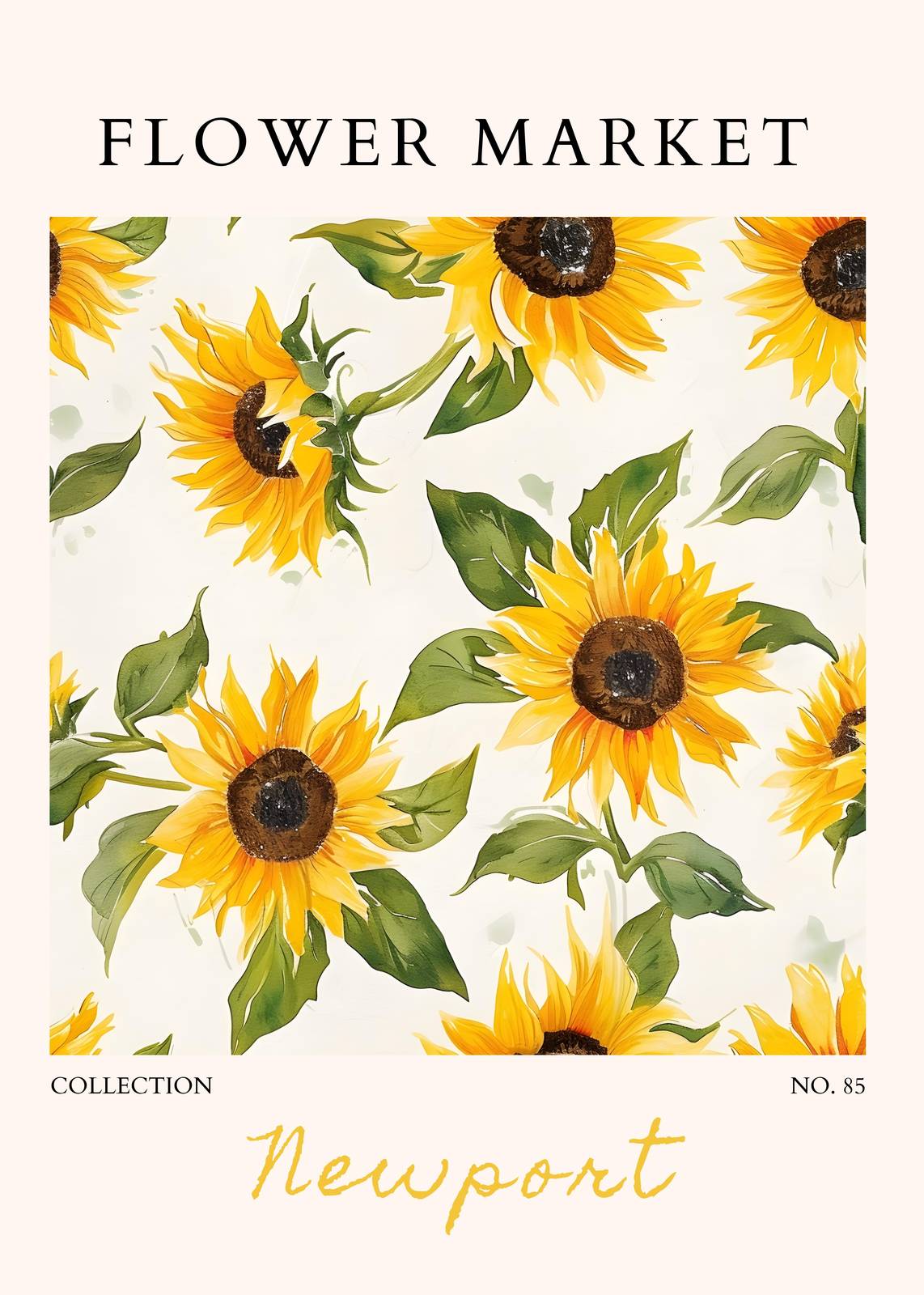 Vibrant Sunflowers Floral Market Wall Art