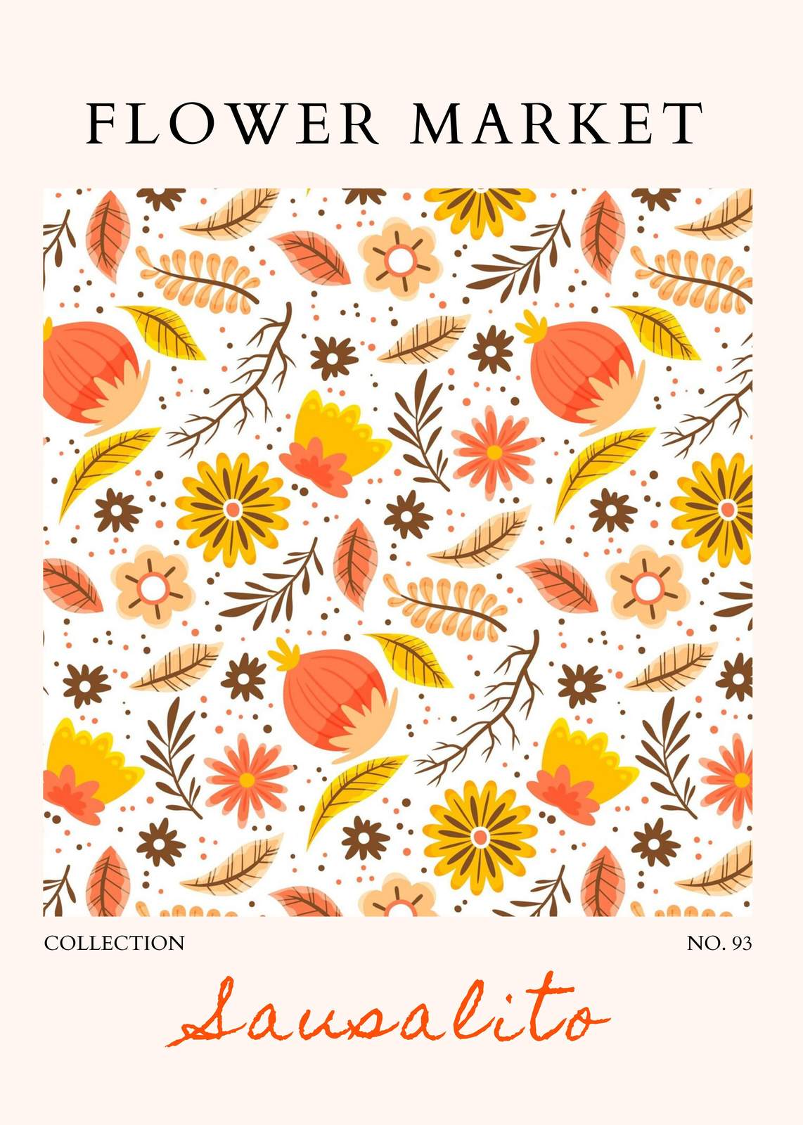 Vibrant Floral Autumn Flower Market Wall Art