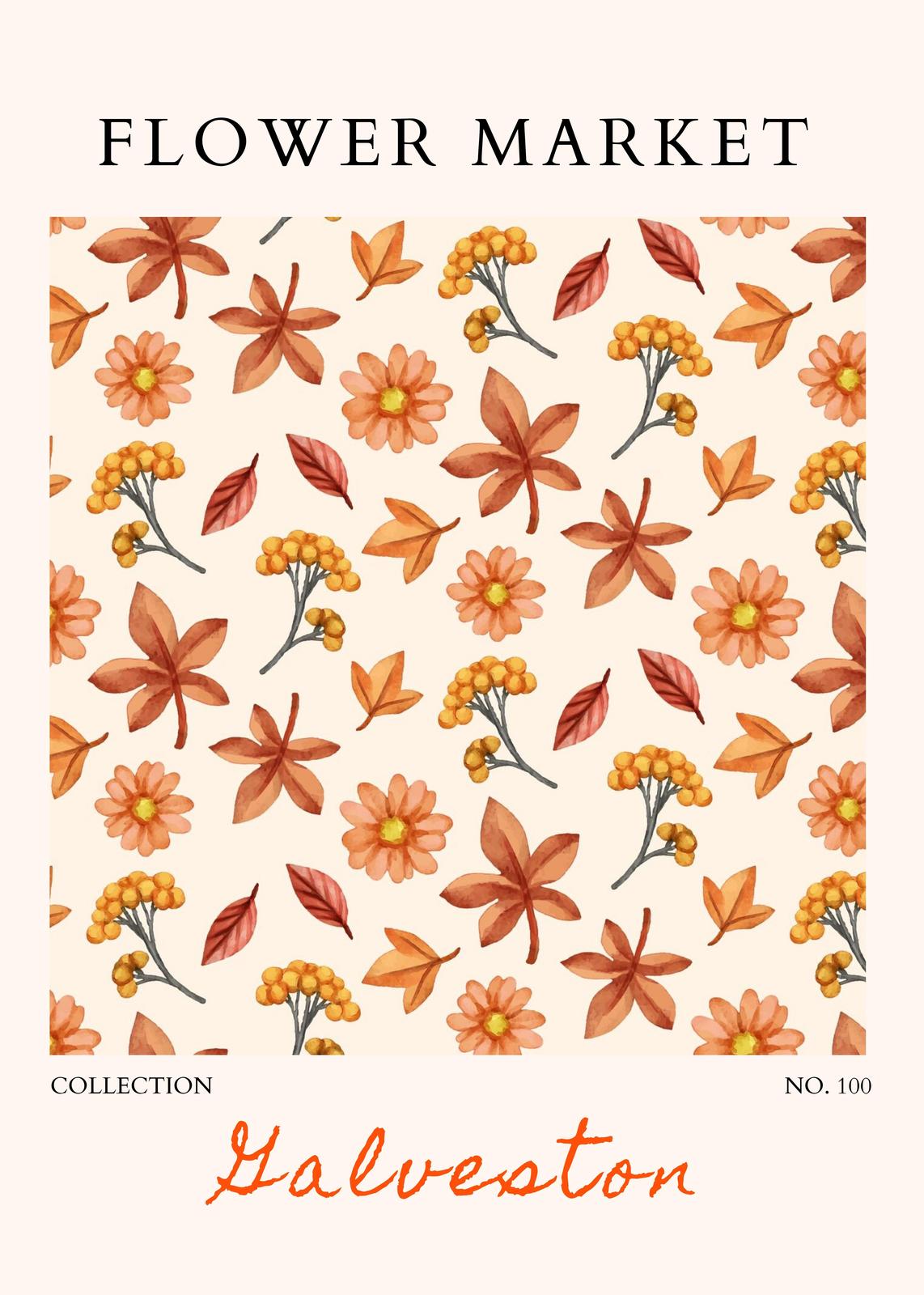 Autumn Floral & Leaf Galveston Wall Art