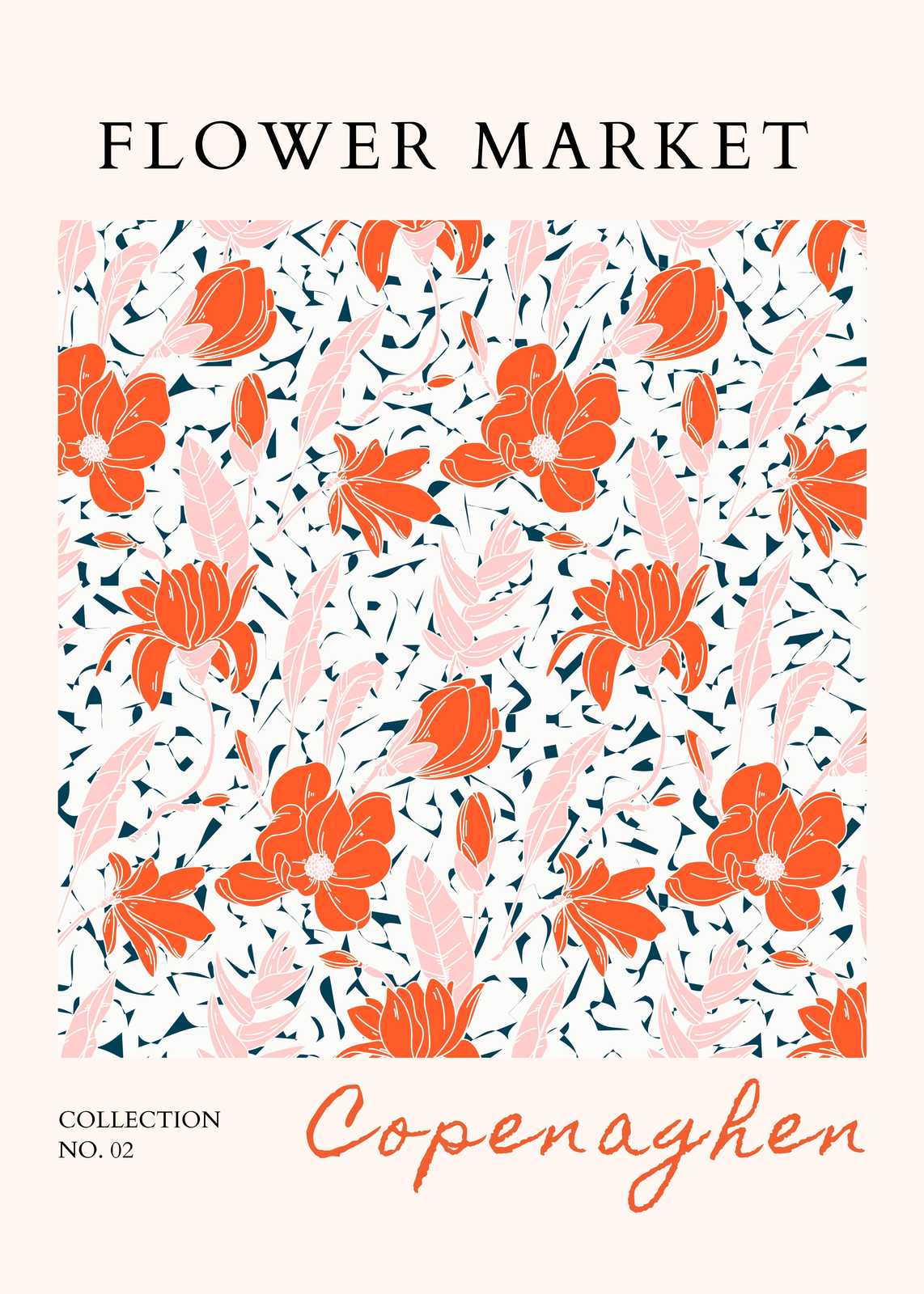 Vibrant Floral Market Copenhagen Wall Art