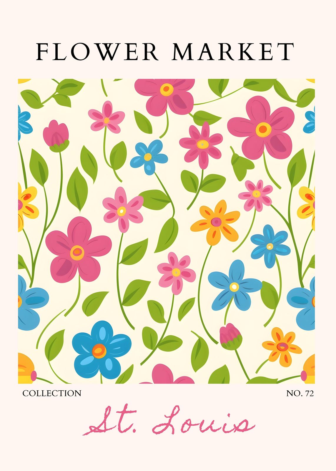Vibrant Floral Market Art Wall Art