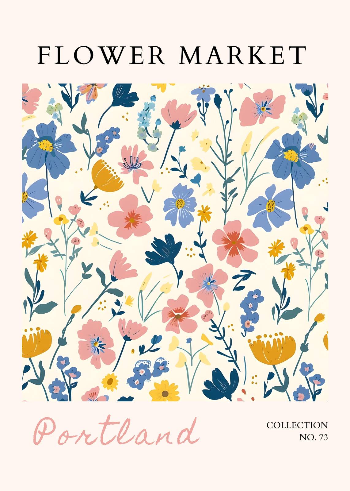 Charming Floral Market Portland Wall Art