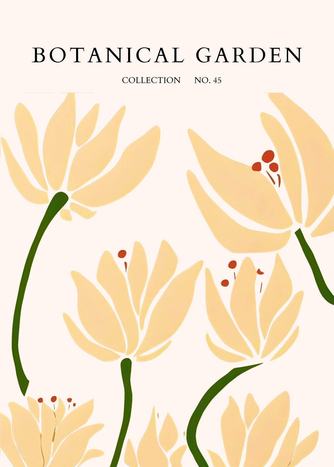 Soft Yellow Botanical Garden Wall Art