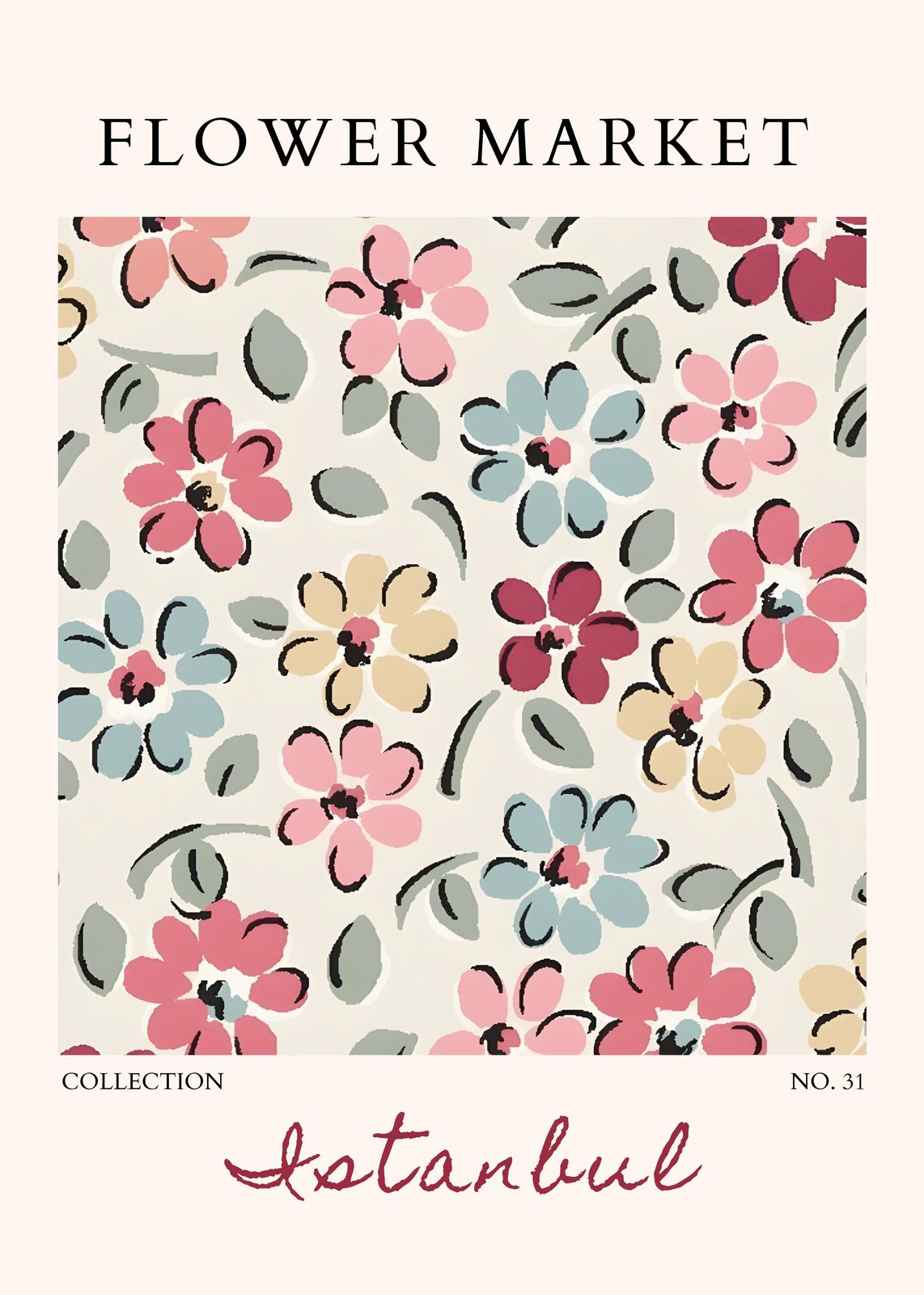 Whimsical Floral Market Wall Art Art