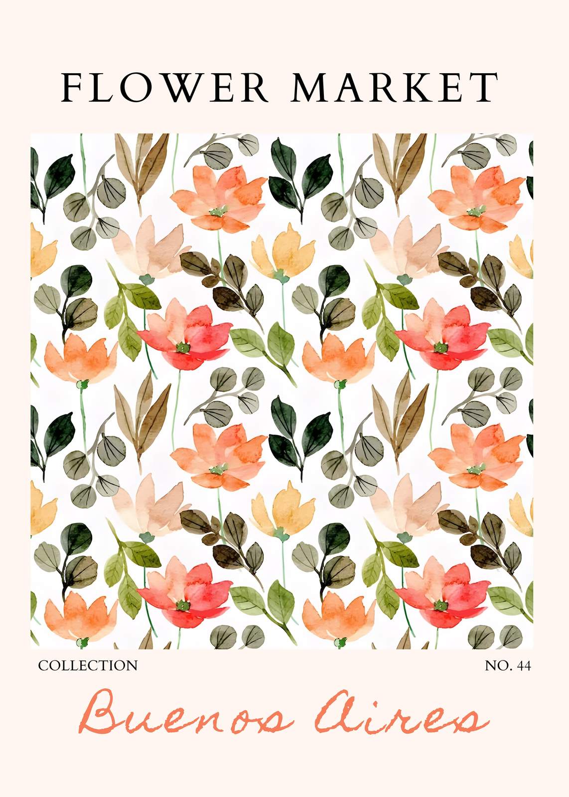 Watercolor Floral 'Buenos Aires' Wall Art