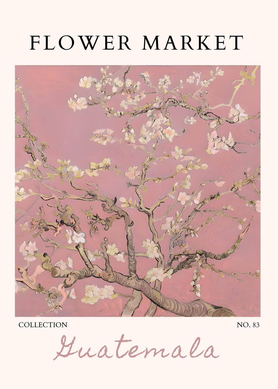 Pink Blossom Almond Tree Wall Art