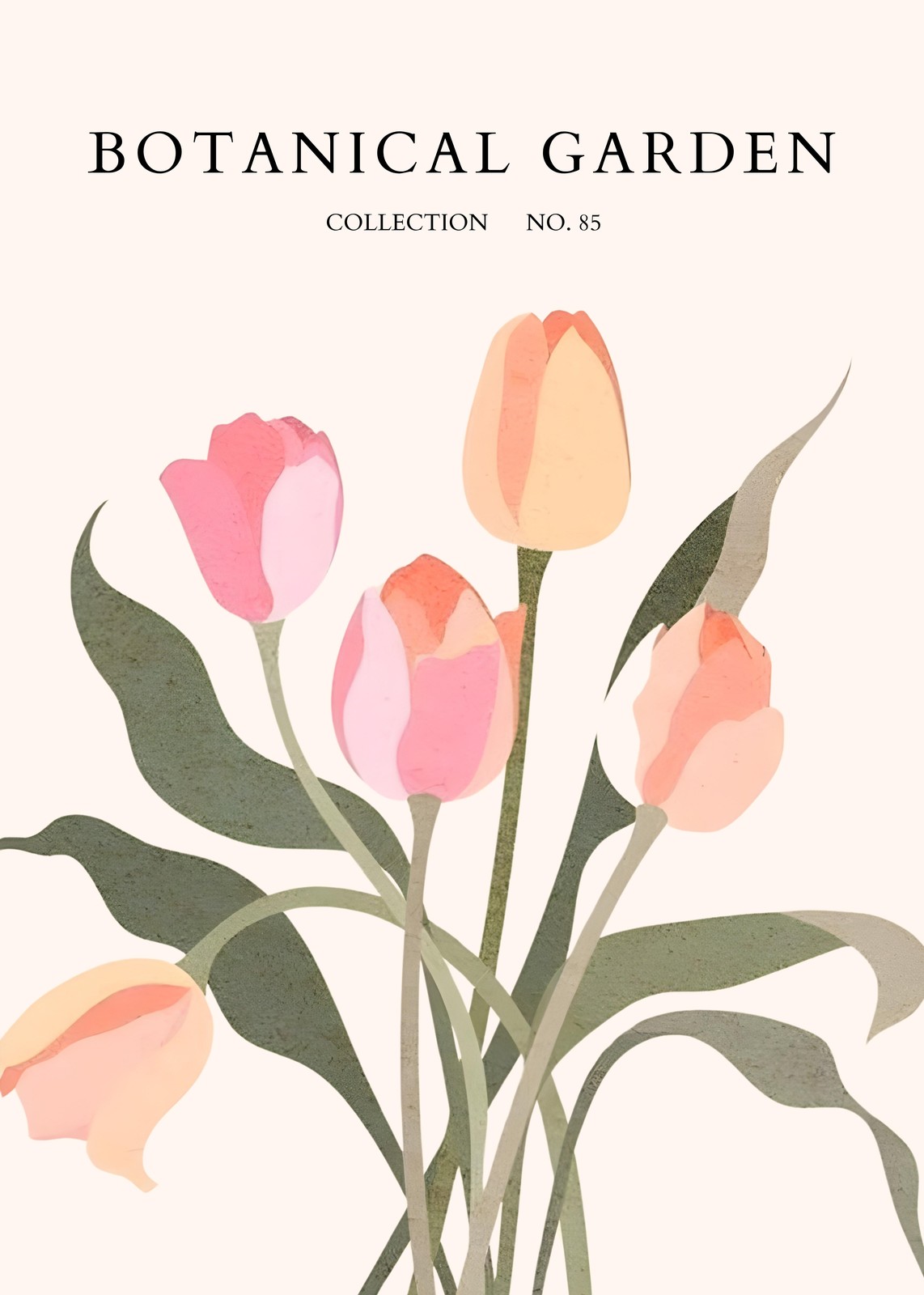 Soft Pink Tulip Botanical Garden Wall Art