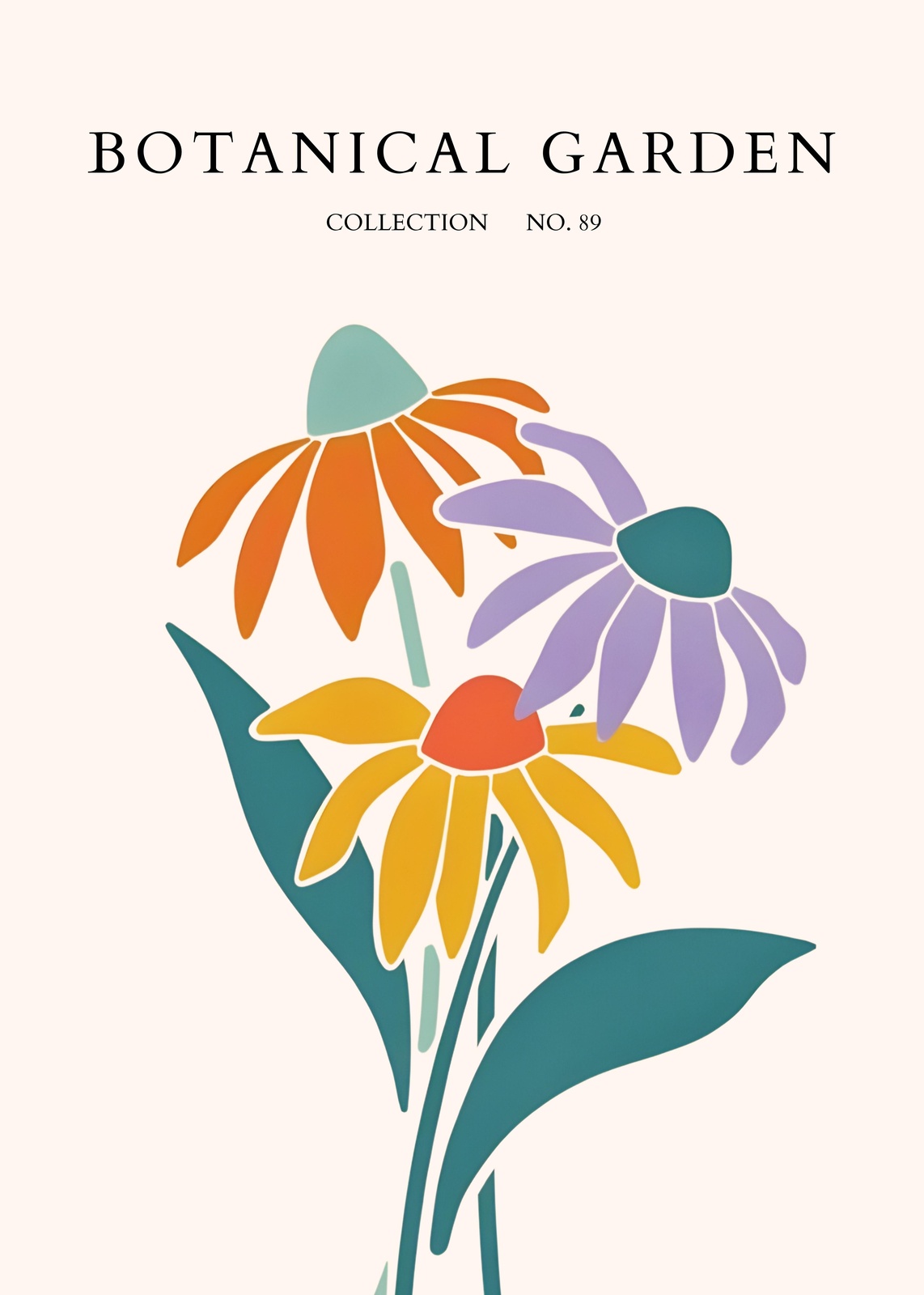 Vibrant Botanical Garden Floral Wall Art