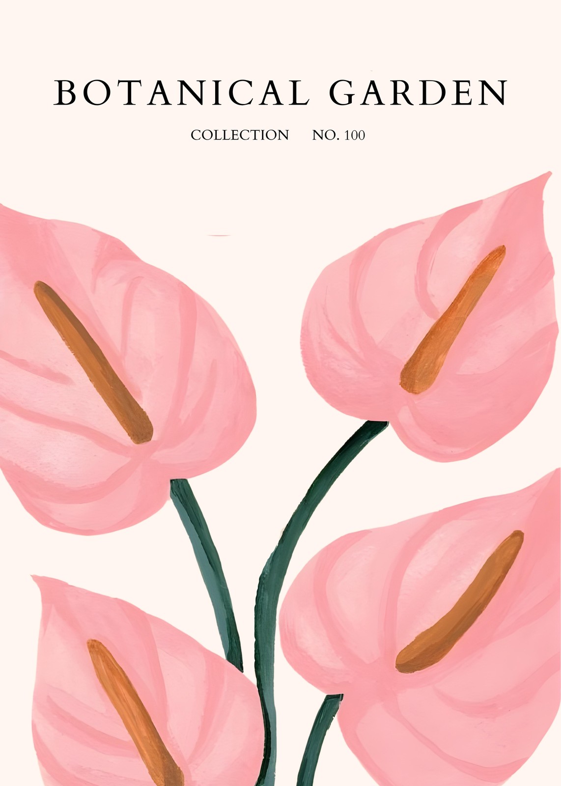 Pink Anthurium Botanical Art Wall Art