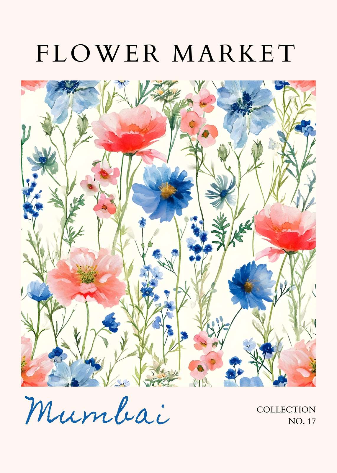 Vibrant Floral Market Mumbai Wall Art