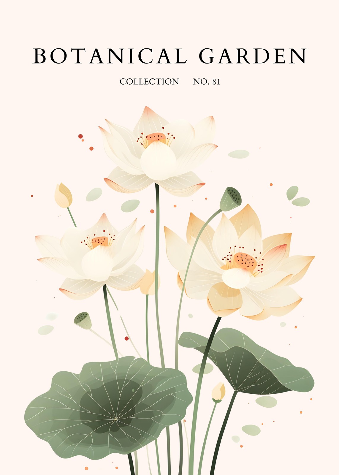 Serene Lotus Garden Botanical Wall Art
