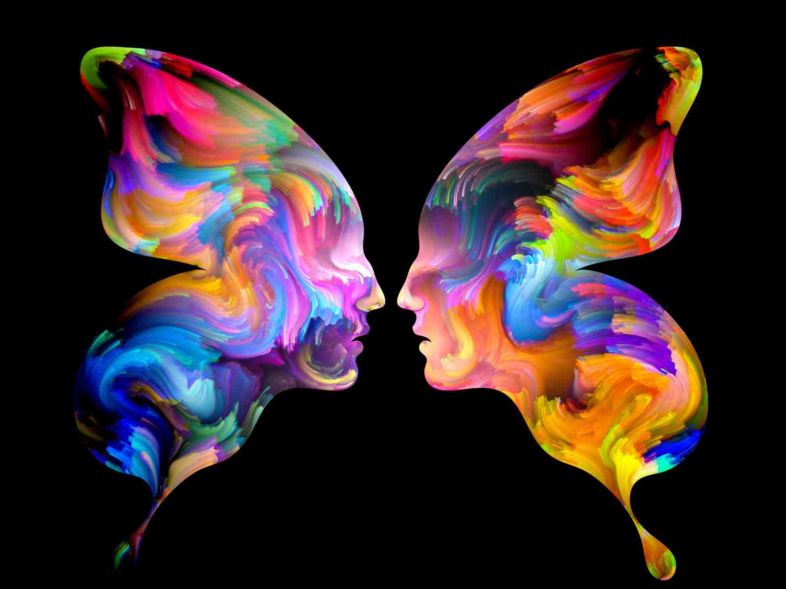 Abstract Butterfly Embrace Wall Art
