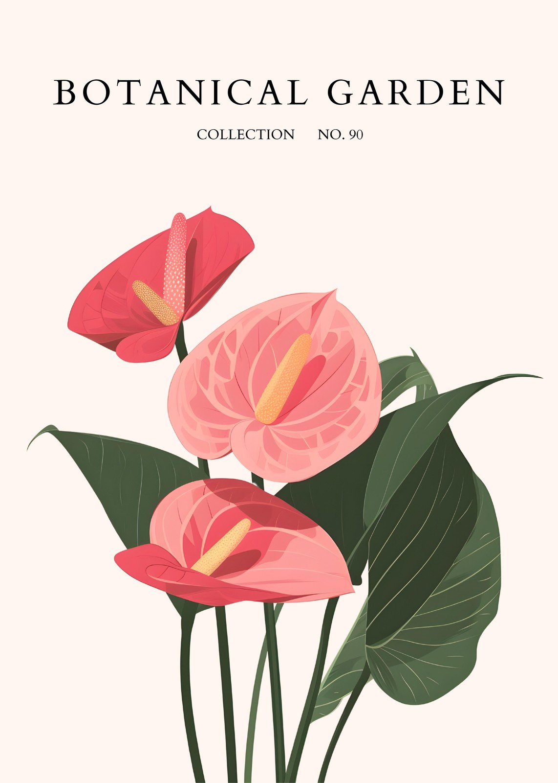 Pink Anthurium Botanical Garden Wall Art