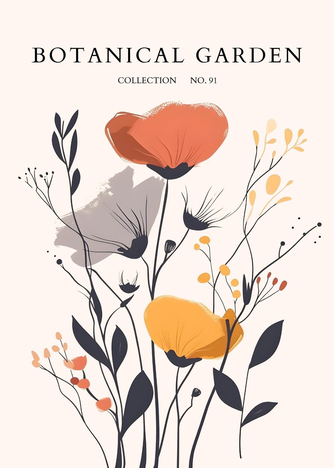 Botanical Garden Poppy Wall Art
