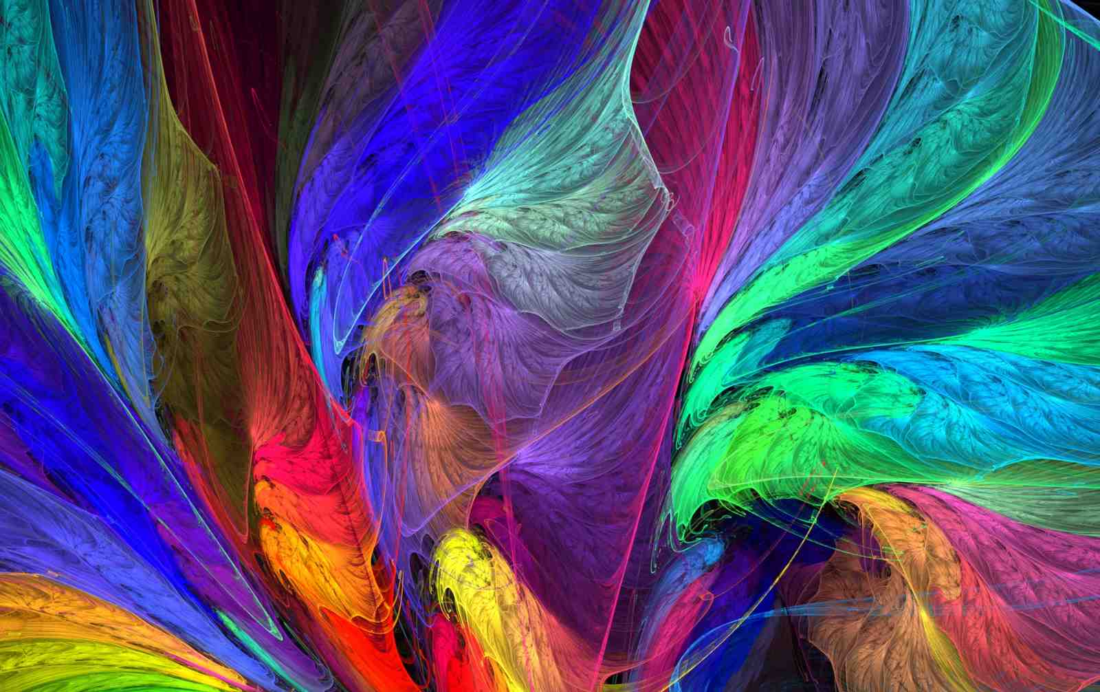 Vibrant Fractal Swirls Abstract Wall Art