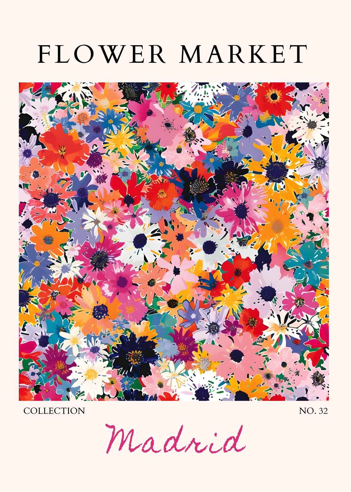 Vibrant Floral Burst 'Madrid' Wall Art