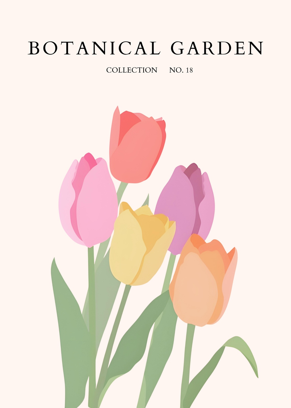 Vibrant Tulip Garden Wall Art