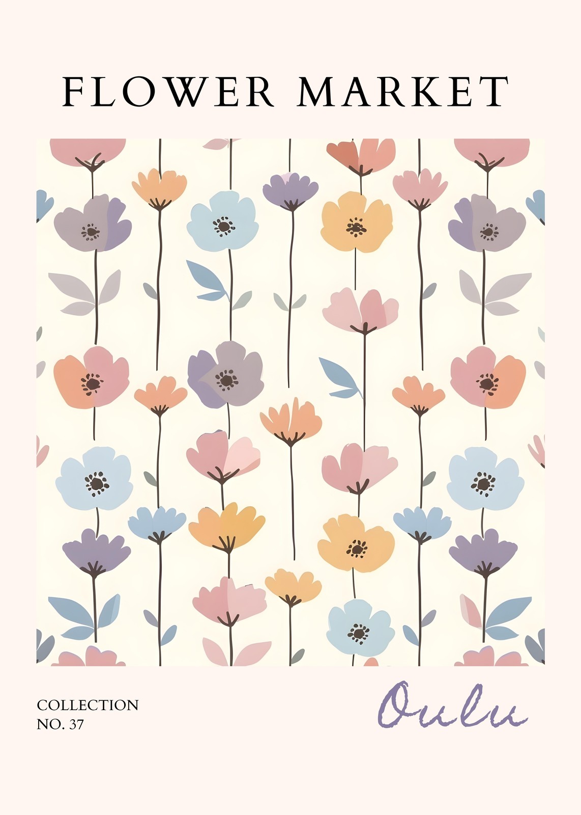 Floral Meadow Abstract Flowers Wall Art