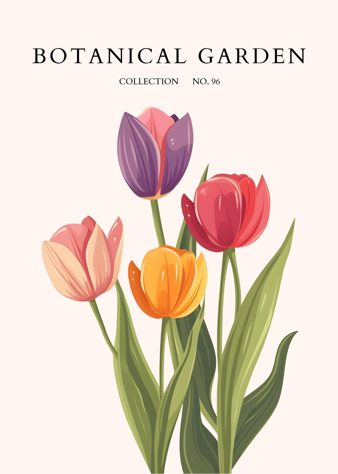 Vibrant Tulip Bouquet Wall Art Wall Art