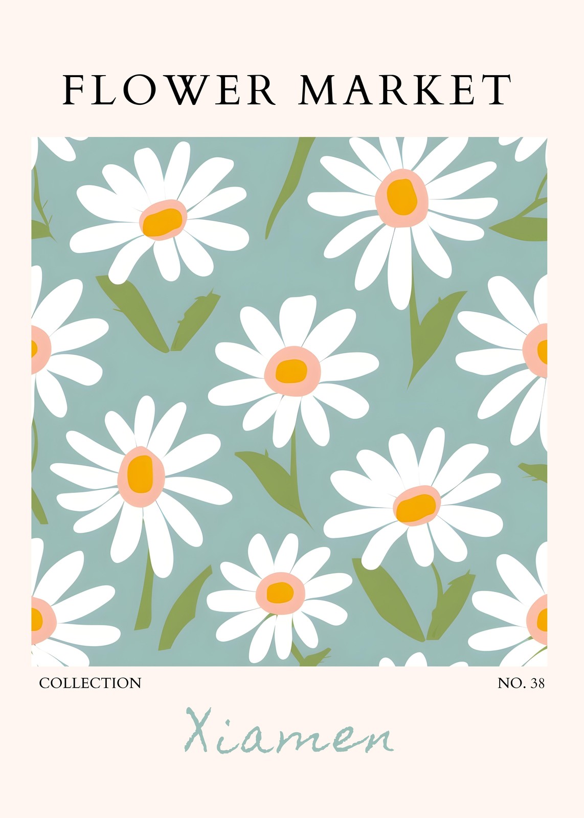 Daisy Flower Market Boho Chic Wall Art